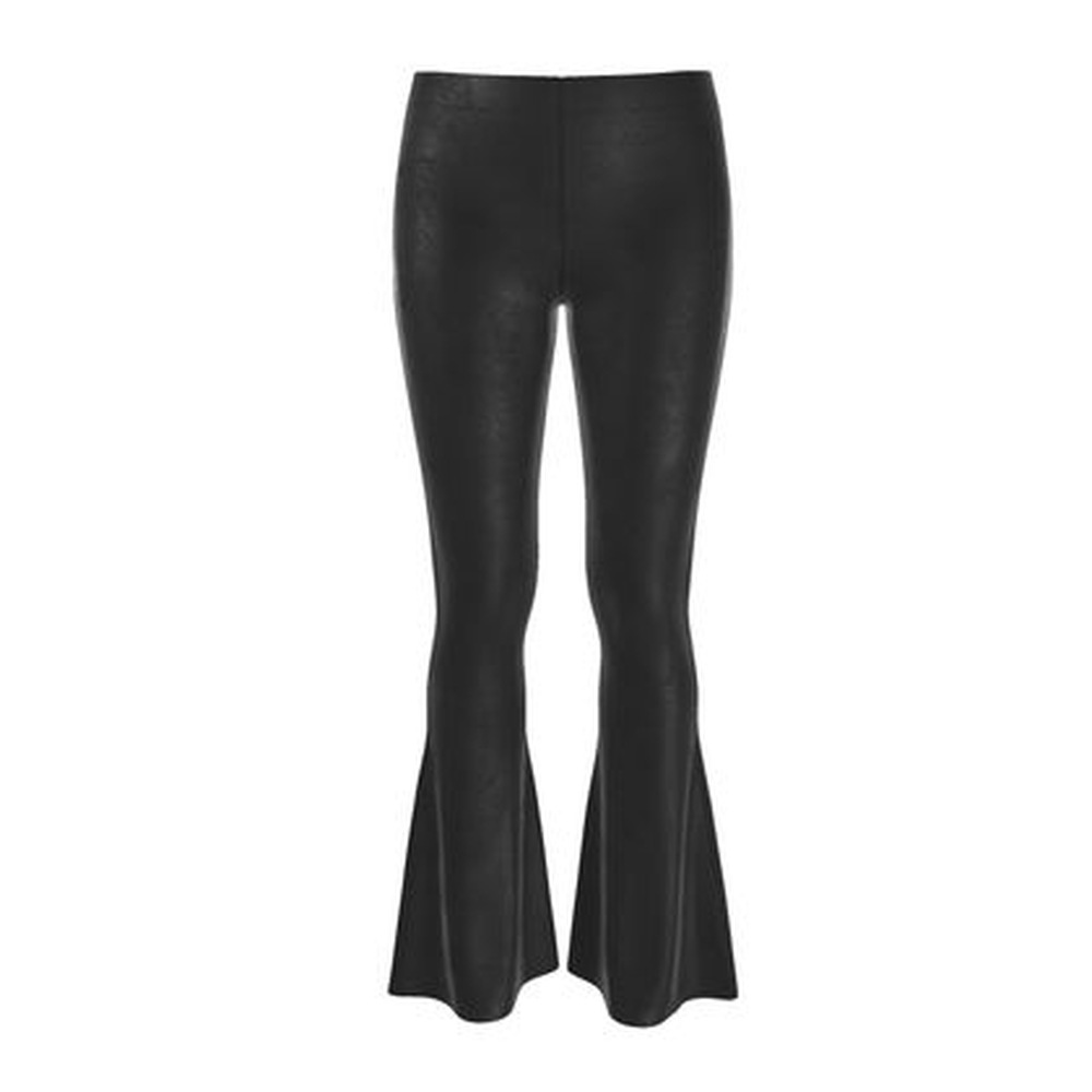 Felicéa Black Velour High-Waisted Flared Leggings