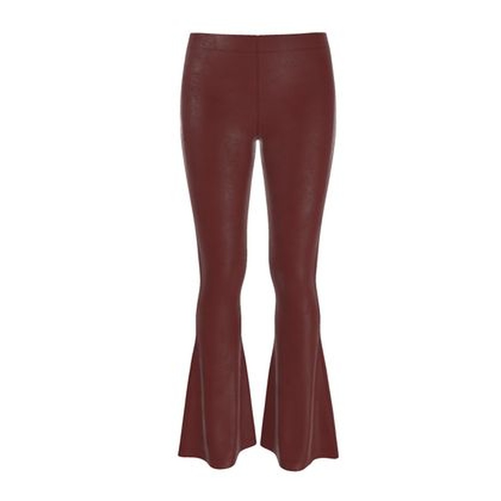 Felicéa Plum Velour High-Waisted Flared Leggings