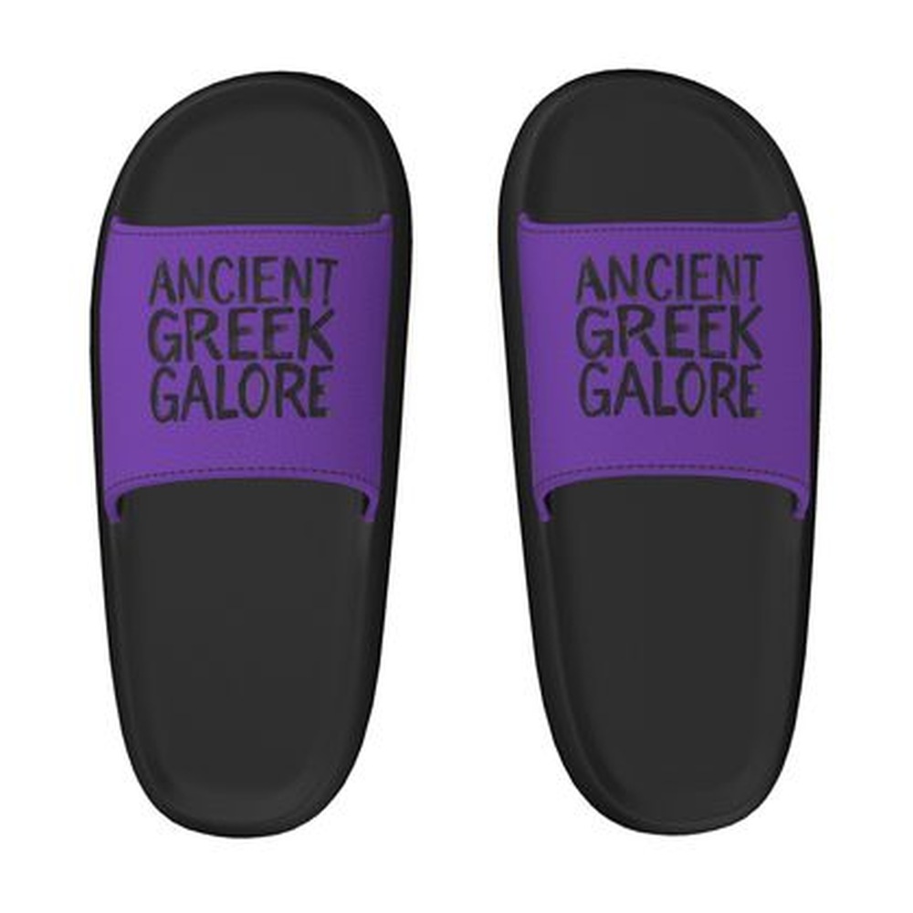 Felicéa Ancient Greek Galore Purple Venom Pillow Sliders